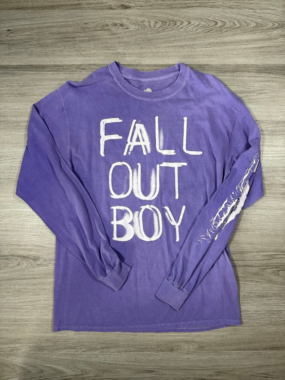 Fall Out Boy Purple Band Merch Long Sleeve Shirt - 2018 Mania Tour Era
